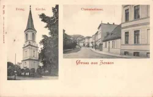 AK Zossen Chausseestrasse Evg. Kirche Postkarte