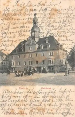 Borna Rathhaus Postkarte AK 1903