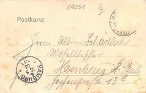 Borna Rathhaus Postkarte AK 1903