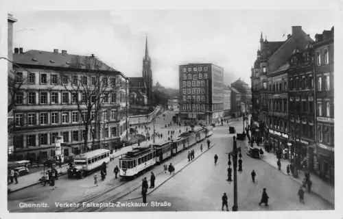 Falkeplatz-Zwickauer Straße Chemnitz Sachsen Postkarte 1931