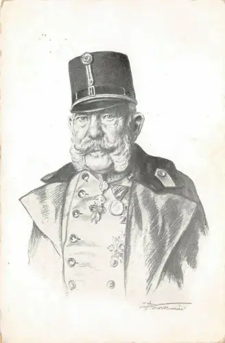 Portrait von Kaiser Franz Joseph Patriotika Postkarte AK