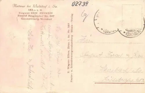 Kottmar bei Walddorf mit Restauration und Turm Sachsen Postkarte AK