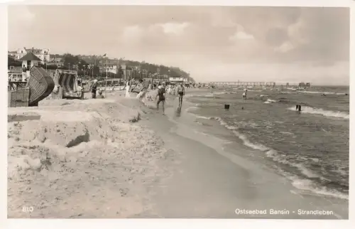 Ostseebad Bansin Strandleben Postkarte AK