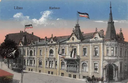 Libau Kurhaus Lettland Postkarte AK