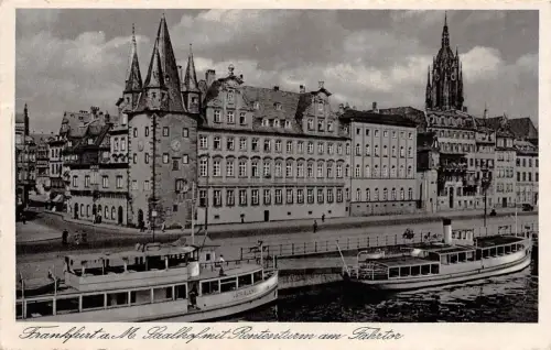 Frankfurt a. M. Saalhof mit Rententurm am Fahrtor Postkarte AK