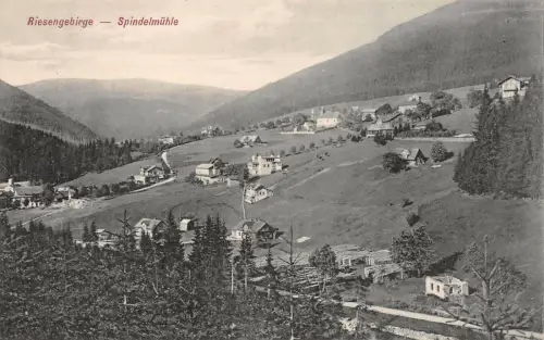 Riesengebirge Spindelmühle Postkarte AK