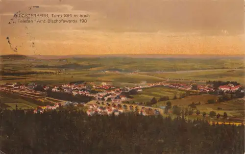 AK Klosterberg Turm Amt Bischofswerd Postkarte 1931
