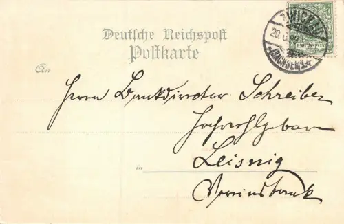 Gruss aus Zwickau mit Knappengrund Sachsen Litho Postkarte AK 1899