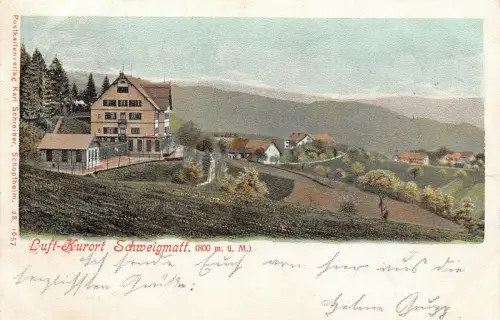 Luft-Kurort Schweigmatt (800 m ü. M.) Baden-Württemberg Postkarte AK 1903