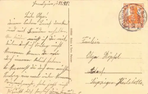 Markt und Rathaus in Adorf Vogtland Sachsen Postkarte AK 1917