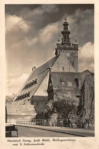 Hansestadt Danzig Große Mühle Müllergerkshaus St. Katharinenk. Postkarte AK 1942