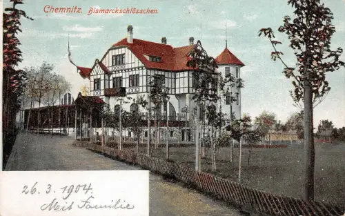Chemnitz Bismarckschlösschen Postkarte AK