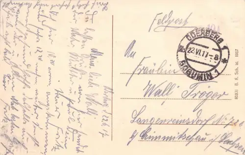 AK Oderberg Bahnhof Gasthaus mit Bierhalle Schlesien 1917