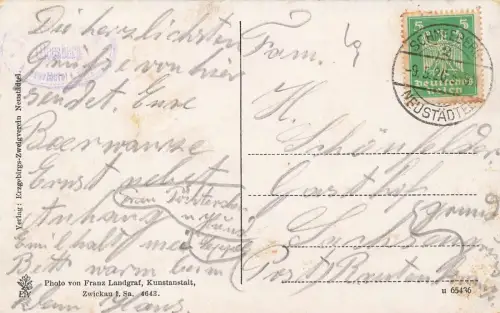 Köhlerturm auf dem Gleesberge in Neustädtel Erzgebirge Sachsen Postkarte AK 1926