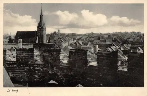 Stadtansicht von Leisnig Sachsen Postkarte AK 1940