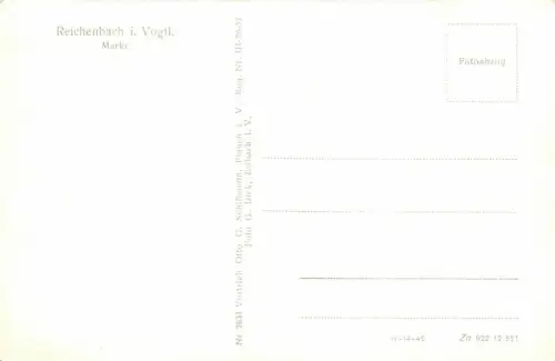 Markt in Reichenbach Vogtland Sachsen Postkarte AK