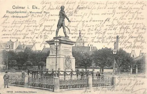 Colmar i. Els. Rappdenkmal Monument Rapp Postkarte AK 1904