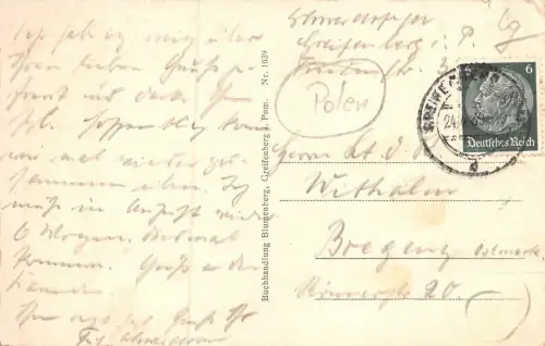 Greifenberg i. Pom. Marienkirche Postkarte AK 1939