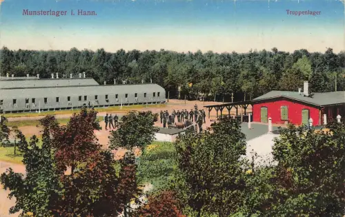 Truppenlager Munsterlager in Hann Niedersachsen Postkarte AK 1914