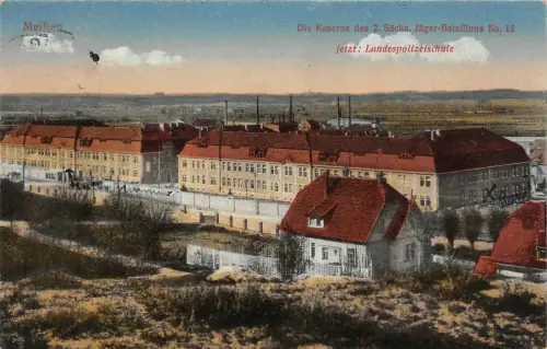 Kaserne des Jäger-Bataillons No. 13 Meißen Sachsen Postkarte AK 1931