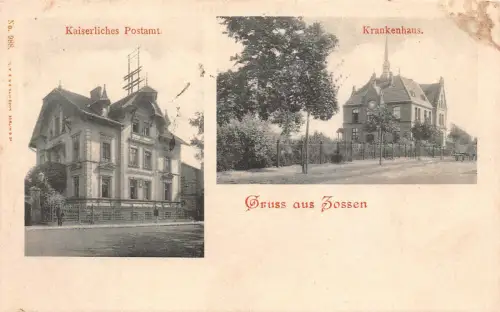 AK Zossen Krankenhaus und Kaiserliche Post Postkarte