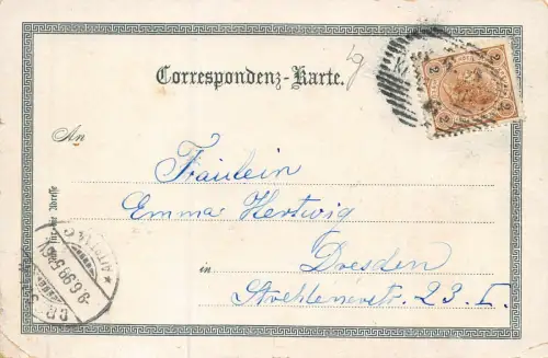 Gruss aus Karlsbad Mühlbrunnen-Colonade Hirschsprung Postkarte AK 1899