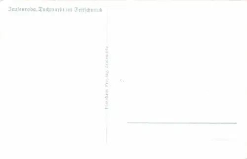 ZeulenrodaTuchmarkt im Festschmuck Textilien laden, Cafe, Foto Postkarte ca.1936