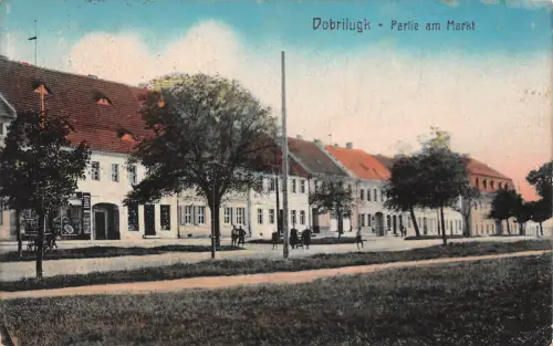 Dobrilugk Brandenburg Partie am Markt Postkarte 1924