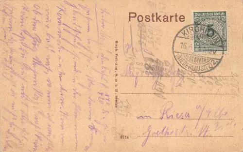 Dobrilugk Brandenburg Partie am Markt Postkarte 1924