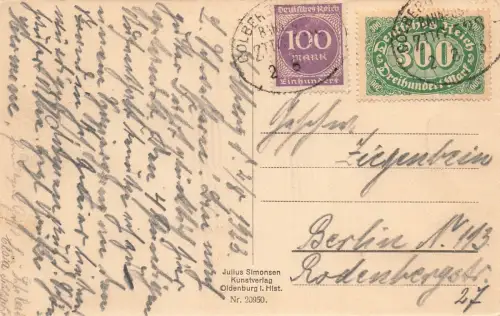 Ansicht Ostseebad Kolberg bei Nacht Pommern Postkarte AK 1923