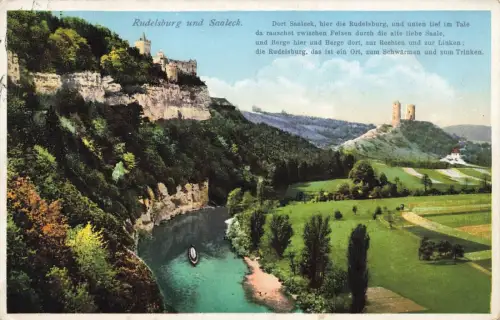 Ansicht Rudelsburg und Saaleck Naumburg Sachsen-Anhalt Postkarte AK 1939
