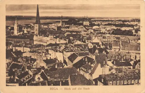 Riga Blick auf die Stadt Feldpostkarte AK