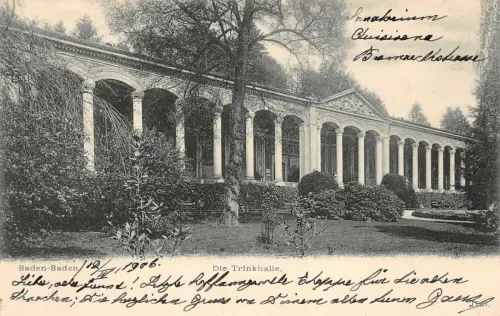 Baden-Baden Die Trinkhalle Baden-Württemberg Postkarte AK 1906