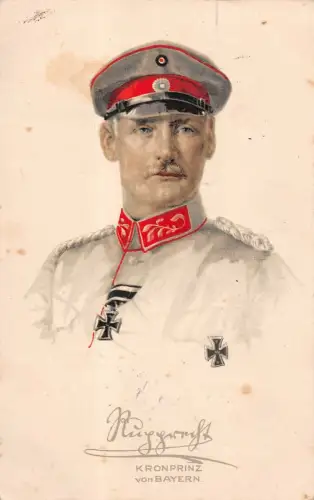 Kronprinz Rupprecht von Bayern EK2 Patriotika Postkarte AK 1917