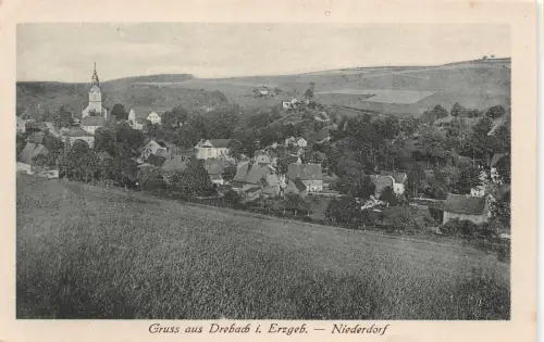 Gruss aus Drebach Erzgebirge Stadtansicht Sachsen Postkarte