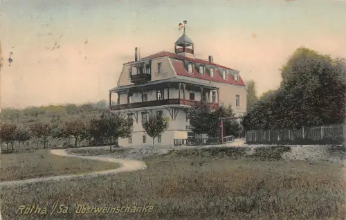 Rötha i./Sa. Obstweinschänke Postkarte AK 1908