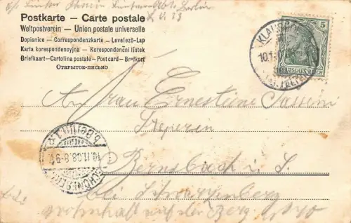 Gruss aus Clausdorf Teltow Dorfstrasse Materialwaren Bäkerei AK 1908