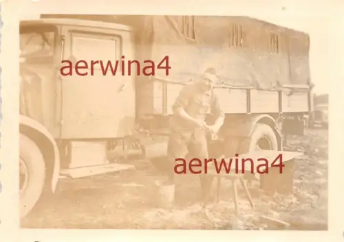 Fleischer bei LKW Vomag wäsche Krasny Bor Oblast Smolensk Ostfront