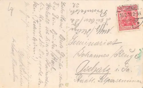 Kirche in Hainichen Sachsen Postkarte AK 1919