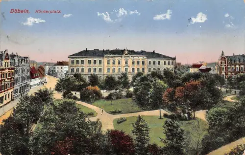 Körnerplatz in Döbeln Sachsen Postkarte AK 1915