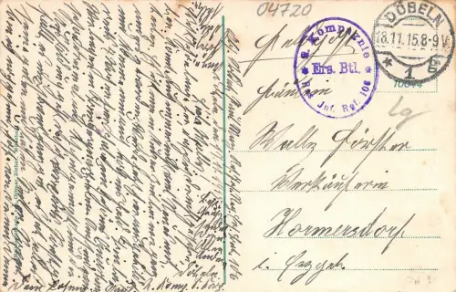 Körnerplatz in Döbeln Sachsen Postkarte AK 1915