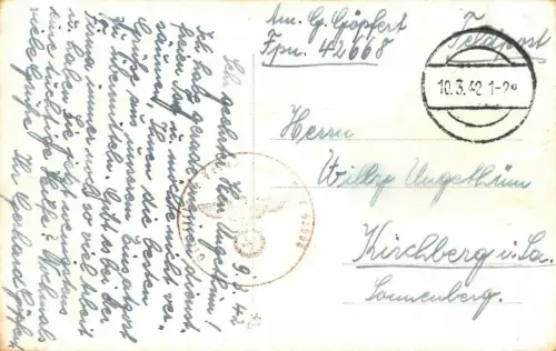 Posen Schloss Ansicht Feldpostkarte AK 1942