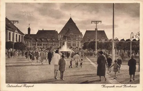 Kurpark mit Kurhaus in Ostseebad Zoppot Pommern Postkarte AK 1923