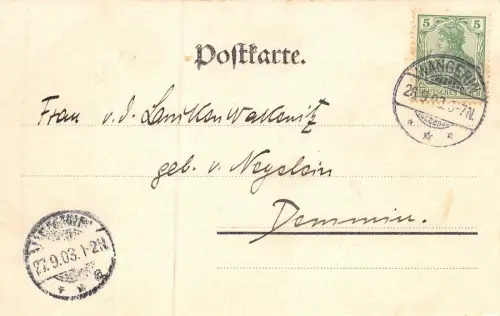 Wangerin (Pom.) Ansicht Kirche Postkarte AK 1903