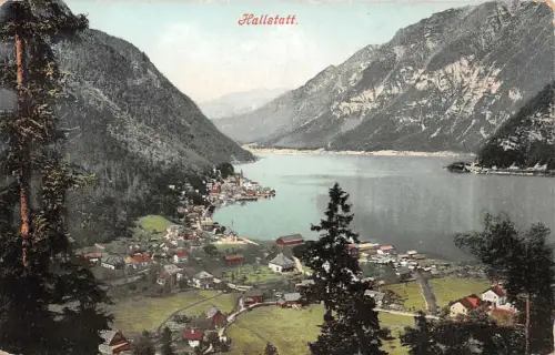 Hallstatt Ansicht Panorama Postkarte AK