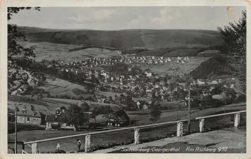 Am Aschberg Sommerfrische Sachsenberg-Georgenthal Sachsen Postkarte AK