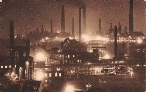 Völklingen Eisen - Werte bei Nacht Niedersachsen Postkarte AK