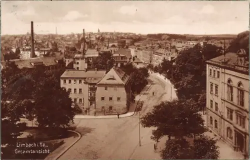 Gesamtansicht Limbach in Sachsen Postkarte AK 1925