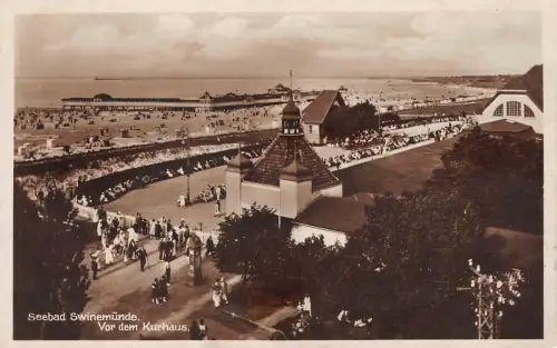 Seebad Swinemünde Vor dem Kurhaus Postkarte AK 1929