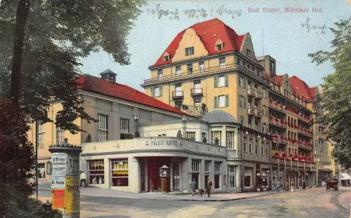 Bad Elster Wettiner-Hof Palast Kaffee Postkarte